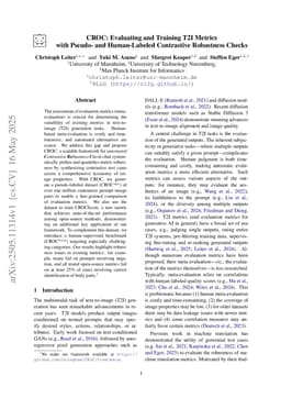 CROC: Evaluating and Training T2I Metrics with Pseudo- and Human-Labeled Contrastive Robustness Checks