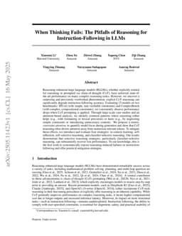 When Thinking Fails: The Pitfalls of Reasoning for Instruction-Following in LLMs