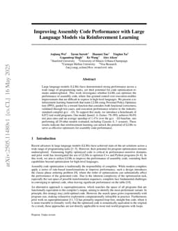 Improving Assembly Code Performance with Large Language Models via Reinforcement Learning