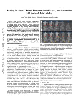 Bracing for Impact: Robust Humanoid Push Recovery and Locomotion with Reduced Order Models