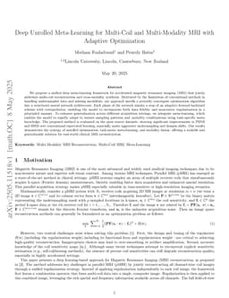 Deep Unrolled Meta-Learning for Multi-Coil and Multi-Modality MRI with Adaptive Optimization