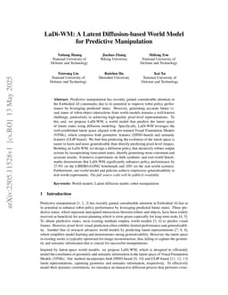 LaDi-WM: A Latent Diffusion-based World Model for Predictive Manipulation