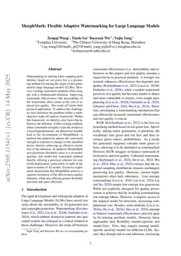 MorphMark: Flexible Adaptive Watermarking for Large Language Models