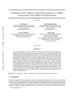 Cybersecurity threat detection based on a UEBA framework using Deep Autoencoders