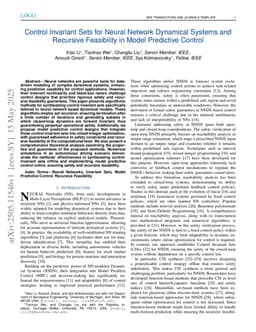 Control Invariant Sets for Neural Network Dynamical Systems and Recursive Feasibility in Model Predictive Control