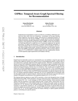 GSPRec: Temporal-Aware Graph Spectral Filtering for Recommendation
