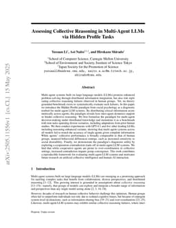 Assessing Collective Reasoning in Multi-Agent LLMs via Hidden Profile Tasks