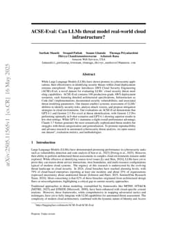 ACSE-Eval: Can LLMs threat model real-world cloud infrastructure?