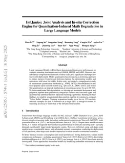 InfiJanice: Joint Analysis and In-situ Correction Engine for Quantization-Induced Math Degradation in Large Language Models
