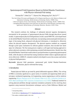 Spatiotemporal Field Generation Based on Hybrid Mamba-Transformer with Physics-informed Fine-tuning