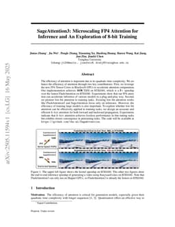 SageAttention3: Microscaling FP4 Attention for Inference and An Exploration of 8-Bit Training