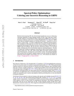 Spectral Policy Optimization: Coloring your Incorrect Reasoning in GRPO