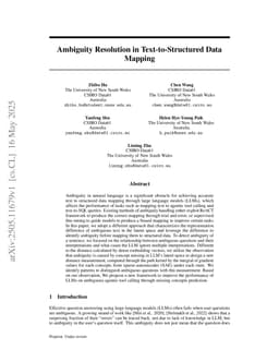Ambiguity Resolution in Text-to-Structured Data Mapping