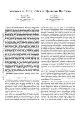 Forensics of Error Rates of Quantum Hardware