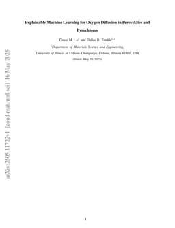 Explainable Machine Learning for Oxygen Diffusion in Perovskites and Pyrochlores