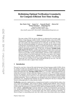 Rethinking Optimal Verification Granularity for Compute-Efficient Test-Time Scaling