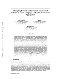 Diverging Towards Hallucination: Detection of Failures in Vision-Language Models via Multi-token Aggregation