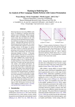 Masking in Multi-hop QA: An Analysis of How Language Models Perform with Context Permutation