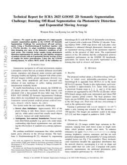 Technical Report for ICRA 2025 GOOSE 2D Semantic Segmentation Challenge: Boosting Off-Road Segmentation via Photometric Distortion and Exponential Moving Average