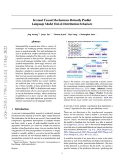 Internal Causal Mechanisms Robustly Predict Language Model Out-of-Distribution Behaviors