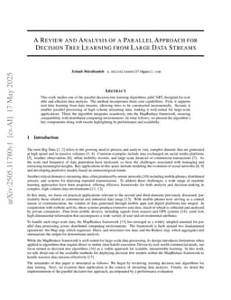 A Review and Analysis of a Parallel Approach for Decision Tree Learning from Large Data Streams
