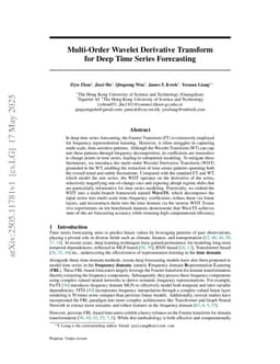 Multi-Order Wavelet Derivative Transform for Deep Time Series Forecasting