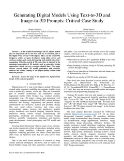 Generating Digital Models Using Text-to-3D and Image-to-3D Prompts: Critical Case Study