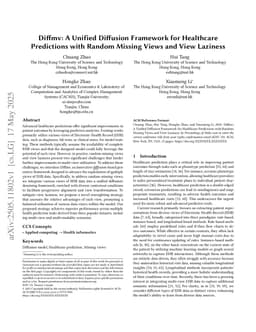 Diffmv: A Unified Diffusion Framework for Healthcare Predictions with Random Missing Views and View Laziness