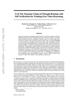 CoT-Vid: Dynamic Chain-of-Thought Routing with Self Verification for Training-Free Video Reasoning