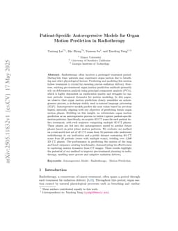 Patient-Specific Autoregressive Models for Organ Motion Prediction in Radiotherapy