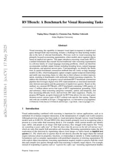 RVTBench: A Benchmark for Visual Reasoning Tasks