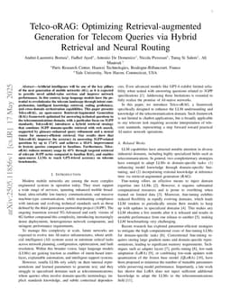 Telco-oRAG: Optimizing Retrieval-augmented Generation for Telecom Queries via Hybrid Retrieval and Neural Routing