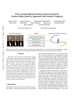 GTR: Gaussian Splatting Tracking and Reconstruction of Unknown Objects Based on Appearance and Geometric Complexity