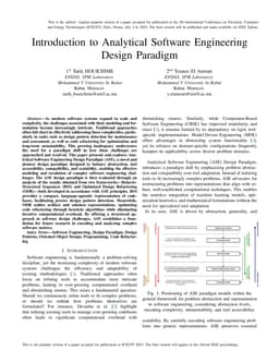 Introduction to Analytical Software Engineering Design Paradigm