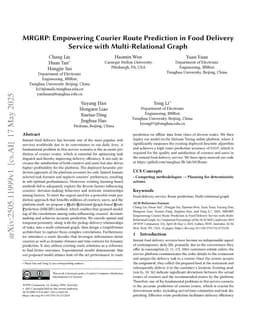 MRGRP: Empowering Courier Route Prediction in Food Delivery Service with Multi-Relational Graph