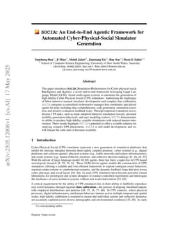 SOCIA: An End-to-End Agentic Framework for Automated Cyber-Physical-Social Simulator Generation