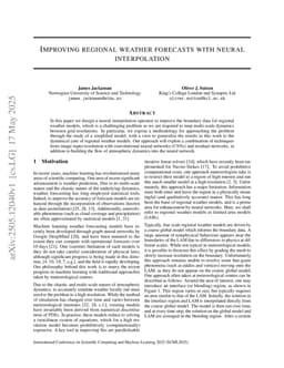 Improving regional weather forecasts with neural interpolation