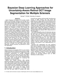 Bayesian Deep Learning Approaches for Uncertainty-Aware Retinal OCT Image Segmentation for Multiple Sclerosis