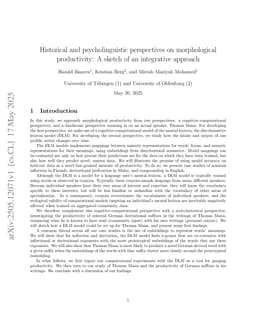 Historical and psycholinguistic perspectives on morphological productivity: A sketch of an integrative approach