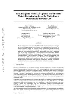Back to Square Roots: An Optimal Bound on the Matrix Factorization Error for Multi-Epoch Differentially Private SGD
