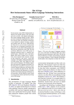 The AI Gap: How Socioeconomic Status Affects Language Technology Interactions