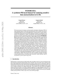 PANORAMA: A synthetic PII-laced dataset for studying sensitive data memorization in LLMs