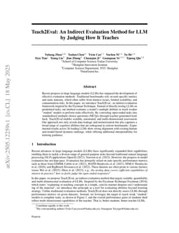 Teach2Eval: An Indirect Evaluation Method for LLM by Judging How It Teaches