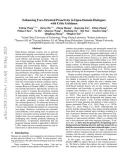 Enhancing User-Oriented Proactivity in Open-Domain Dialogues with Critic Guidance