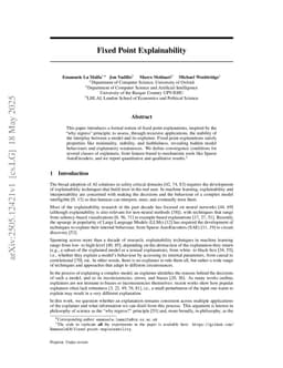 Fixed Point Explainability