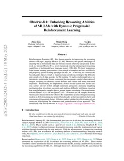 Observe-R1: Unlocking Reasoning Abilities of MLLMs with Dynamic Progressive Reinforcement Learning