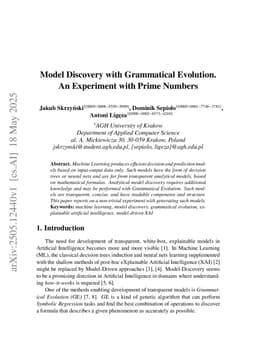 Model Discovery with Grammatical Evolution. An Experiment with Prime Numbers