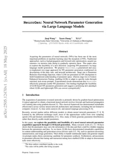 NeuroGen: Neural Network Parameter Generation via Large Language Models