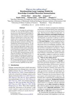 What are they talking about? Benchmarking Large Language Models for Knowledge-Grounded Discussion Summarization