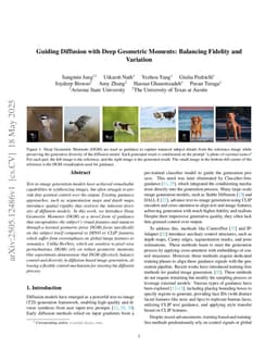 Guiding Diffusion with Deep Geometric Moments: Balancing Fidelity and Variation